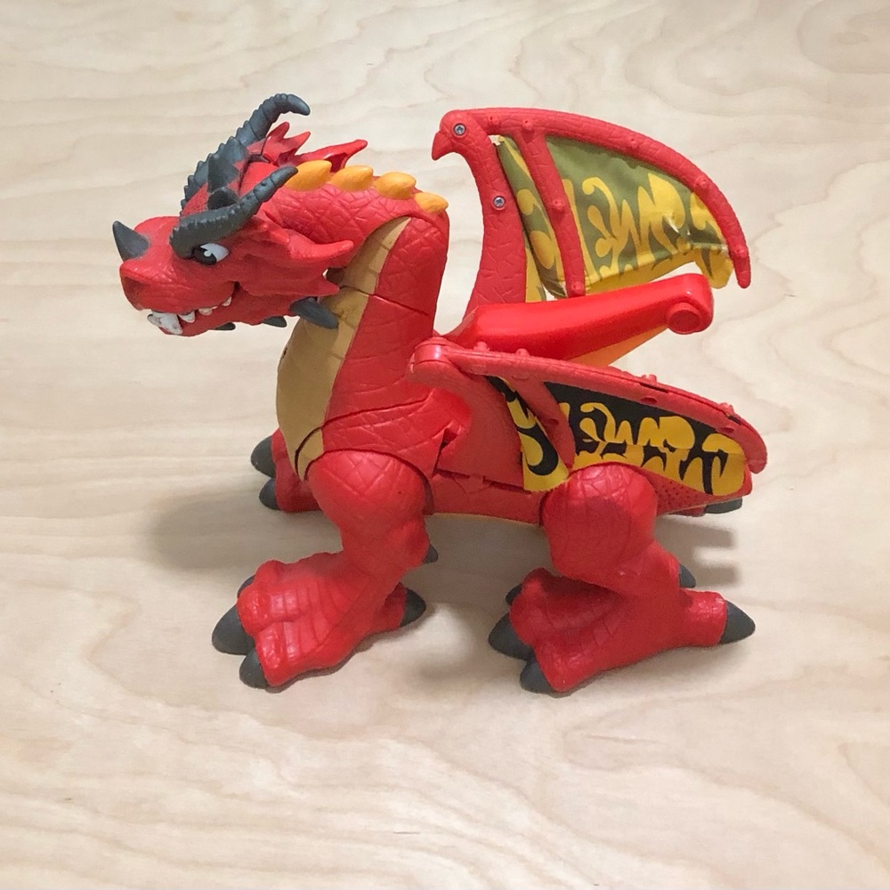 Fisher Price Red Dragon Action Figure Toy for Kids 13inX12in